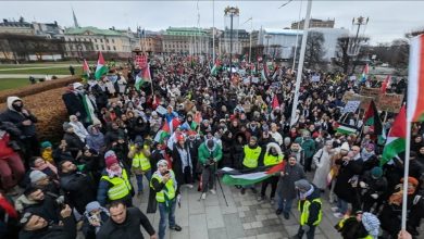 Photo of السويد: مظاهرة شعبية حاشدة للتنديد بالعداون الإسرائيلي على فلسطين